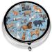 Farm Animal Mini Round Pill Box - 3 Compartment Travel Organizer | Portable Medicine Case for Home & Office - Buy Online on GoSupps.com
