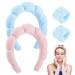 4 Pack Spa Headbands for Washing Face Sponge Makup Headband and Wristband Set Non-Slip Skincare Headbands for Shower Sports Makeup Removal Terry Cloth Puffy Headband Pink & Blue