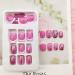 Square Short Fake Nails | Acrylic Press on Nails Rose Pink Glitter | 24 Pcs Full Cover French Tip for Women - Buy Online on GoSupps.com