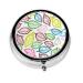 Leaf Linesround Pill Box 3 Compartments Round Pill Box Organizer for Purse Or Pocket Portable Travel Pill Box