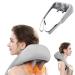 Massage device shoulder neck massage device with heat Shiatsu massager 2 types of massage 6 silicone massage heads depth fabric kneading electrical massage devices for back legs feet (gray)