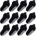 CozyWay Baby Non-Slip Baby Socks Toddler Socks With Grippers Ankle Style 1-3 Years Black 12 Pairs
