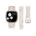 Minyee Floral Engraved Band Compatible with Fitbit Versa 4/Versa 3/Sense 2/Sense Band Women, Cute Soft Silicone Dandelion Flower Pattern Sport Designer Fancy Summer Strap for Versa 4 Starlight