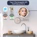 Rechargeable Wall Mounted Lighted Vanity Mirror Nickel 8 Inch - LED Makeup Mirror 1X/10X Magnification - Touch Screen Dimmable 360 Swivel - 3 Color Lights - 13 Inch Extendable Bathroom Mirror - Brushed Nickel - Buy Online on GoSupps.com