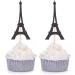 Paris Theme Cupcake Toppers Eiffel Tower Shape Party Picks Wedding Bridal Shower Decorations - 24 Couts - Black - Buy Online on GoSupps.com