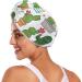 Seamless Cute Cactus Hair Towel 2 Pack | Super Absorbent Quick Dry Hair Turbans for Women & Girls - Buy Online on GoSupps.com