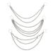 3PCS Hair Jewelry Chain Rings Silver Ponytail Hair Accessories Dreadlock Hair Braid Cuff Pendants Clip Braiding Hair Decoration Clips for Women