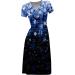 Women's Crew Neck Short Sleeve Stylish Printed Casual Dress Plus Size Leather Dresses for Work Plus Size Mesh Blue Small - Buy Online on GoSupps.com