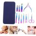 Ipetboom 1 Set Nail Set Eyebrow Remover Pedicure Care Tools Eyebrow Clip Nail Tools Nails Kits Cuticle Pusher Kit Travel Manicure Kit Fingernail Nursing Stainless Steel Pu Leather Suite - Buy Online on GoSupps.com