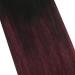 Moresoo 14 Inch Black Ombre Tape in Hair Extensions - Balayage Black and Wine Red Human Hair 20 Pieces/50g - Buy Online on GoSupps.com