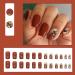 IMSOHOT Medium Press on Nails - Glossy Brown Gradient Glitter Designs | 24Pcs Full Cover Acrylic Square False Nails for Women - Buy Online on GoSupps.com