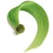 Green Keratin Bonding Extensions 100% Remy Real Hair Human Hair - 25 x 0.5g 45cm smooth strands - Long hair keratin bondings U -tip hair compression hair compression greenen