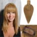 Ruwiss real hair hair topper for women crown topers with pony short wigs hair parts for thin hair 7.5 * 13cm silk base 100% real human hair clip in topper 25 cm 35g (light brown) 25cm (with pony) light brown