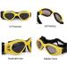 WELLXUNK Dog Sunglasses - UV Protection & Waterproof for Small/Medium Dogs | Adjustable Strap Yellow - Buy Online on GoSupps.com