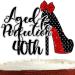 40th Birthday Cake Topper for Women Her Forty and Fabulous Aged Perfection to 40th Birthday Party Supplies Cheer to Vintage Dirty 40 Cake Decorations