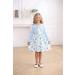 Puseky Toddler Girl Floral Print Dress and Ribbed Cardigan Set - Blue (2-3 Years) - Buy Online on GoSupps.com