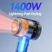 1400W Negative Ion Hair Dryer - Fast Drying Low Noise Magnetic Nozzle Travel-Friendly Silver Design - Buy Online on GoSupps.com