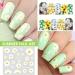 Daisy Nail Art Stickers Decals - 12 Sheets Water Transfer Slider for Women & Girls - Spring Summer Floral Decorations - Buy Online on GoSupps.com