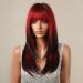 Shop Red Black Ombre Wigs for Women - Long Straight Synthetic Heat-Resistant Cosplay Wig with Air Bangs - Perfect for Christmas and Daily Use - Buy Online on GoSupps.com