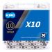 KMC 10 Speed Chain Compatible with Shimano/SRAM and Other 10 Speed drivetrains, X10 Upgraded Silver-Black Chain(116 Links, Included 1 Pair Missing Link) 10 speed chain Silver/Black