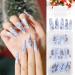 Flofia 72x Christmas Artificial Nails - Long Ballerina Fingernails in Pink Blue & Black | Perfect Nail Design for Women & Girls - Buy Online on GoSupps.com