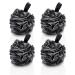 Eco-Friendly Bamboo Bath Loofahs - 4 Packs Exfoliating Shower Sponges | Skin Cleansing & Soothe (60g each, Black) - Buy Online on GoSupps.com
