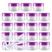 Zeoabsy 70 pieces 5ml of empty can clear crucible cream can transparent crematal tap with purple screw cap trip for lotion mini candles nail art lip balm cream purple 5ml