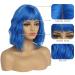 Establishment Short Blue Wig for Women | Ombre Bob with Dark Roots | Natural Synthetic Hair for Everyday Party & Cosplay (10 Inches) - Buy Online on GoSupps.com