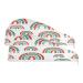 Creative Doodle Rainbow Dry Hair Cap 2 Piece Quick Drying Towel Set with Button Headband Super Absorbent Soft & Comfortable