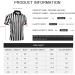 Redgino Men's & Women's Black & White Striped Referee Shirt Short Sleeve Football & Basketball Jersey Costume | Perfect for Halloween & Sports Events - Buy Online on GoSupps.com