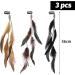 3Pcs Handmade Boho Feather Hair Clips Extensions - Multicolor #01 - Buy Online on GoSupps.com