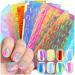 Dornail 11 Sheets Aurora Nail Foil Broken Glass Paper Nail Film Holographic Nail Stickers Laser Nail Decals DIY Nail Art Decoration for Women Girls