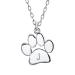 Initialee alphabet a-z diet dog cat pet kitten puppy paw paw paw pod necklace animal jewelry for women teen polished rose yellow gold plates .925 sterling silver adaptable silver j