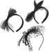 SUNTRADE Women 80's Party Lace Headband with Bow 80s Costumes Accessories Set of 3