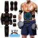 QUEATH abdominal muscle trainer EMS training device abdominal muscle belt abdominal trainer electrically portable muscle stimulator 8 modes & 19 intensities abdominal trainer training gait