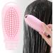 Amagogo Portable Hair Shampoo Brush & Travel Bottle - Compact 100ml for Hair & Scalp Massage - Creative Gift for Men & Women - Pink - Buy Online on GoSupps.com