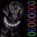 Nepfaivy Luminous Elbe Hund Usb Charging - waterproof dog collar luminous with adjustable length LED collar for dogs with 3 lighting modes for safety white silicone - white