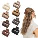 8Pcs Medium Claw Hair Clips for Women Girls 2" Matte Rectangle Small Hair Claw Clips for Thin/Medium Thick Hair Hair Jaw Clips Nonslip Clips Warm color B