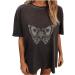 Vintage Graphic Tee Shirt for Women 2023 | Oversized Short Sleeve Summer Top | Y2k Trendy Casual Blouse | Dark Gray X-Large - Buy Online on GoSupps.com