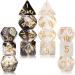 2 Sets Transparent Resin Polyhedral 7-Die Dice Set Fit Dungeons and Dragons Smoke DND Dice for Role Playing Game RPG MTG Table Game Dice (Black, White)
