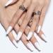 Glamourous Medium Ballerina Long Bright White Coffin Press-on Nails | Reusable Acrylic False Nail Kit for Women - Buy Online on GoSupps.com