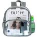 Clear Backpack Stadium Approved 12x12x6 Heavy Duty PVC Plastic Transparent Backpack Small See Through Mini Clear Backpacks for Festival Venues Games Sport Event Concert School Security Travel Gray Grey