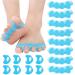 INBOLM 8 Pcs of Toe Spacers Toes Separators Stretchers for Overlapping Straighteners Dividers Curled Bent Toe Bunion Relief Protectors for Women Men Soft Gel Correct Bunions Big Toe Separators (Blue)
