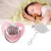 Luxury Rhinestone Crown Baby Pacifier - Soft Silicone BPA Free Oral Development for 6-18 Months - Pink with Chain Clip - Buy Online on GoSupps.com