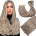 Hot sales product Hetto clip extensions real hair blond clip in real hair extensions remy hair extensions clip in extensions highlighted #18p613 ash blonde highlights blond 120g 55 cm 2-1 #p18/613 ashblondine
