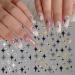 6 Sheets Sun Star Nail Art Stickers Bronzing Moon Decals - DIY 3D Self-Adhesive Nail Designs in Rose Gold & Silver - Acrylic Nail Supplies for Women - Buy Online on GoSupps.com