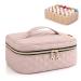 YARWO Nail Polish Carrying Bag Holds 24 Bottles (15ml/0.5 fl.oz)  Travel Storage Organizer for Nail Polish and Manicure Accessories  Dusty Rose (Bag Only) Fits for 24 Bottles Dusty Rose