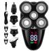 Electric Razor for Men 5 in 1 Electric Razor for Men Bald Head Shaver LED Display Nose Hair Beard Trimmer Clippers Facial Cleansing Brush USB Rechargeable 5-in-1-with Box