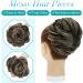 S-Noilite Dark Brown Mix Golden Blonde Hair Scrunchies for Women - Thick Messy Bun Updo Chignons Ponytail Extensions - Buy Online on GoSupps.com