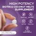 Biotin & Coconut Melts 10 000 g of Biotin 5mg Coconut Oil Hair Growth Supplement 90 Vegan Tablet Melts Hair Skin & Nails Vitamins for Men & Women - Buy Online on GoSupps.com